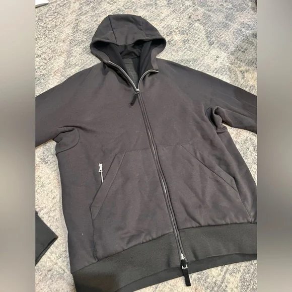 NikeEvery Stitch Series Solid Color Zipper Knit Hooded Jacket Black